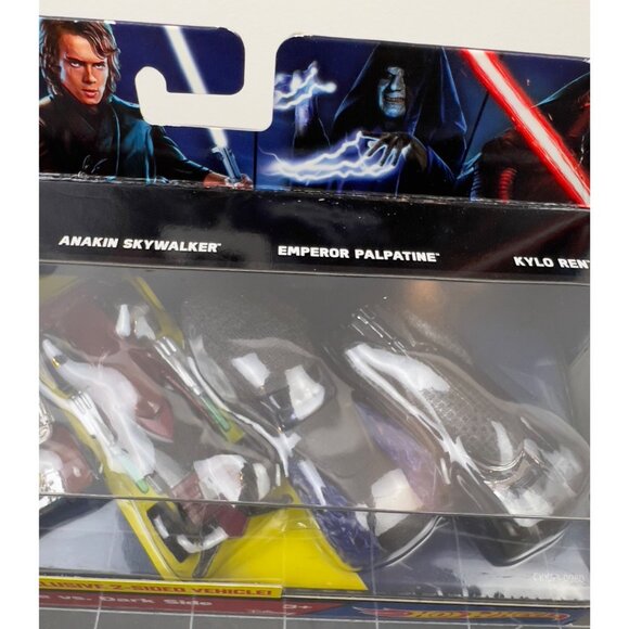 Star Wars Hot Wheels Light Side Vs. Dark Side 5-Pack 2-Sided Vehicle Anakin Obi- - Picture 8 of 11